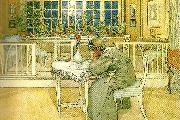 Carl Larsson kvallen forre resan till England painting